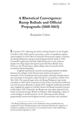 Rump Ballads and Official Propaganda (1660-1663)