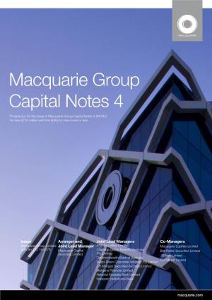 MACQUARIE GROUP CAPITAL NOTES 4 PROSPECTUS Guidance for Investors