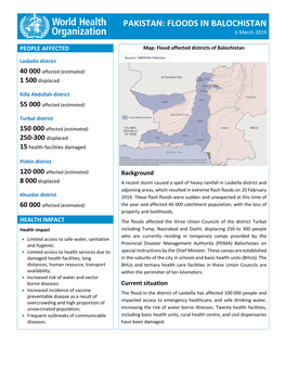 PAKISTAN: FLOODS in BALOCHISTAN 6 March 2019