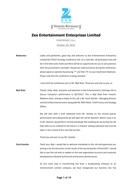 Zee Entertainment Enterprises Limited