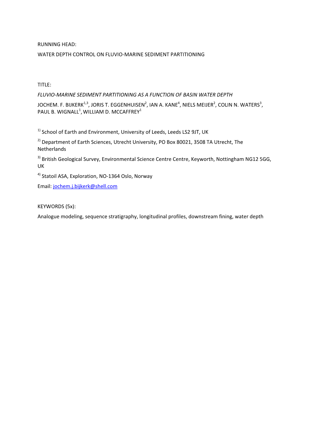 Fluvio-Marine Sediment Partitioning As a Functio