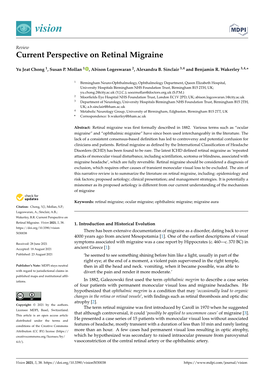 Current Perspective on Retinal Migraine