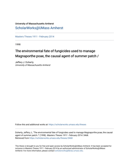 The Environmental Fate of Fungicides Used to Manage Magnaporthe Poae, the Causal Agent of Summer Patch