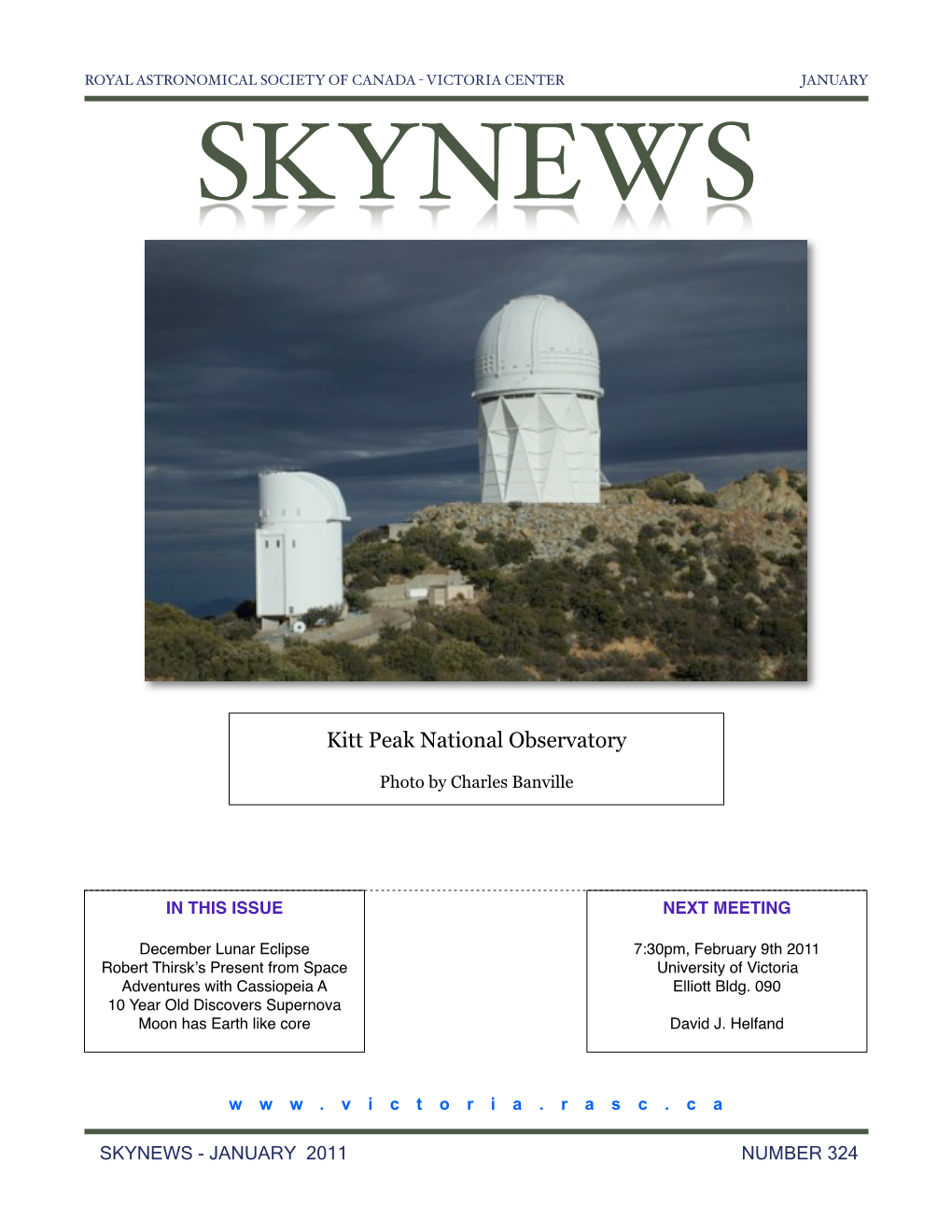 Skynews January 2011 2 Royal Astronomical Society of Canada - Victoria Center