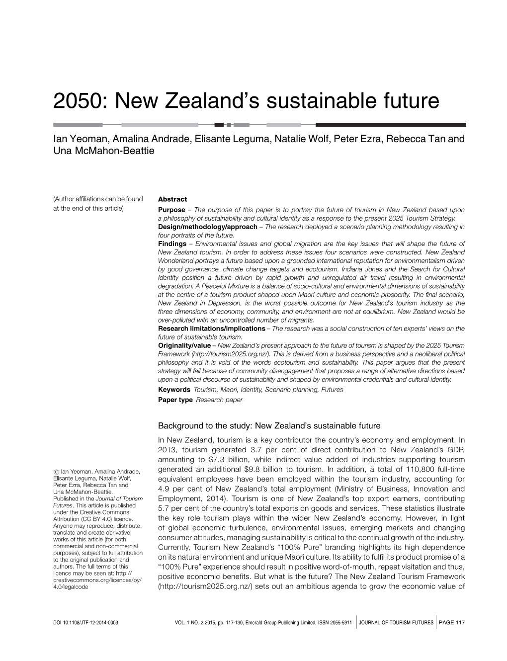 2050: New Zealand's Sustainable Future