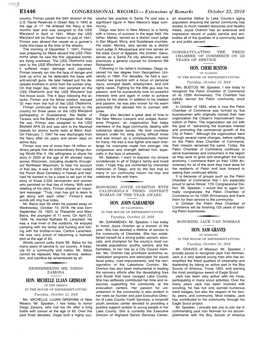 CONGRESSIONAL RECORD— Extensions of Remarks E1446 HON