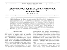 Population Dynamics of Capitella Capitata in the Bility of Their Respective Habitats (Grassle 1980)
