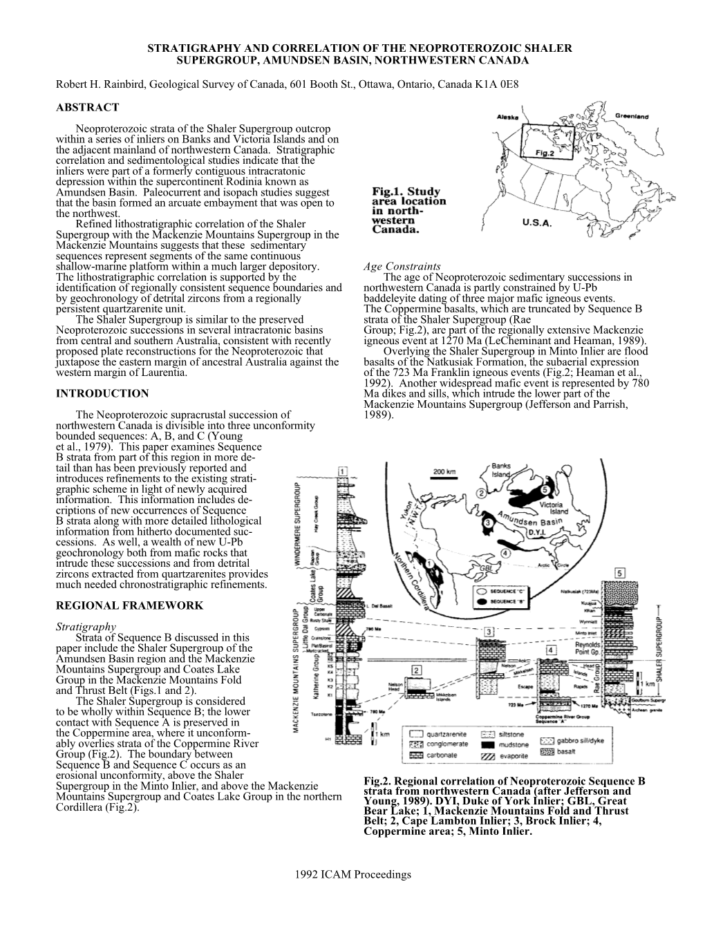 Stratigraphy and Correlation of the Neoproterozoic Shaler Supergroup, Amundsen Basin, Northwestern Canada