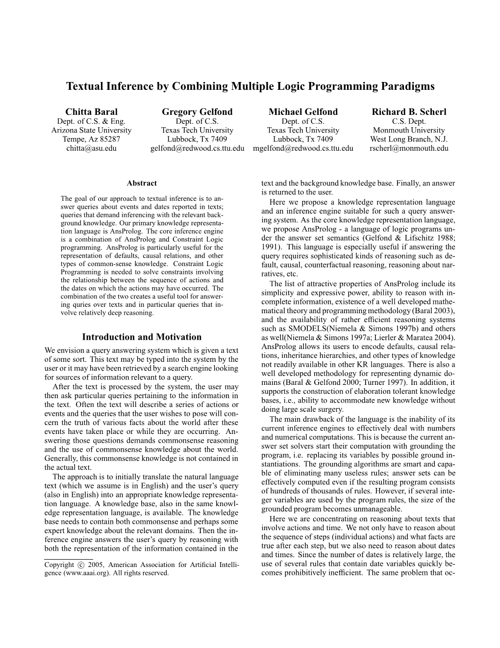 Textual Inference by Combining Multiple Logic Programming Paradigms