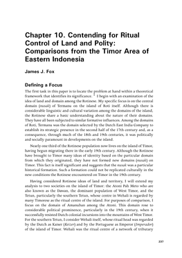 Contending for Ritual Control of Land and Polity: Comparisons from the Timor Area of Eastern Indonesia