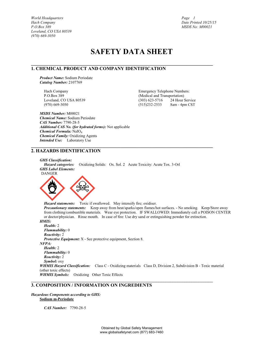 Safety Data Sheet