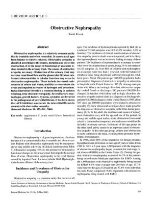 Obstructive Nephropathy Saulo Klahr