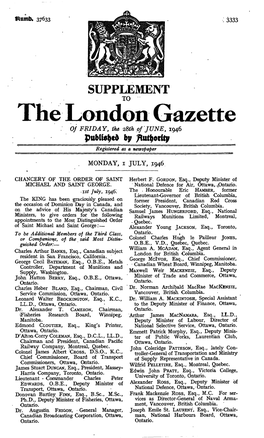 The London Gazette , of FRIDAY, the 2Sth Of'june, 1946 by Registered As a Newspaper