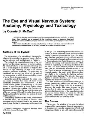 The Eye and Visual Nervous System: Anatomy, Physiology and Toxicology by Connie S