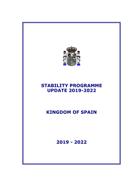Stability Programme Update 2019-2022 Kingdom of Spain 2019