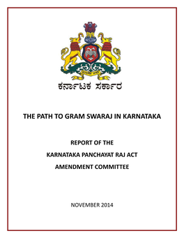 The Path to Gram Swaraj in Karnataka