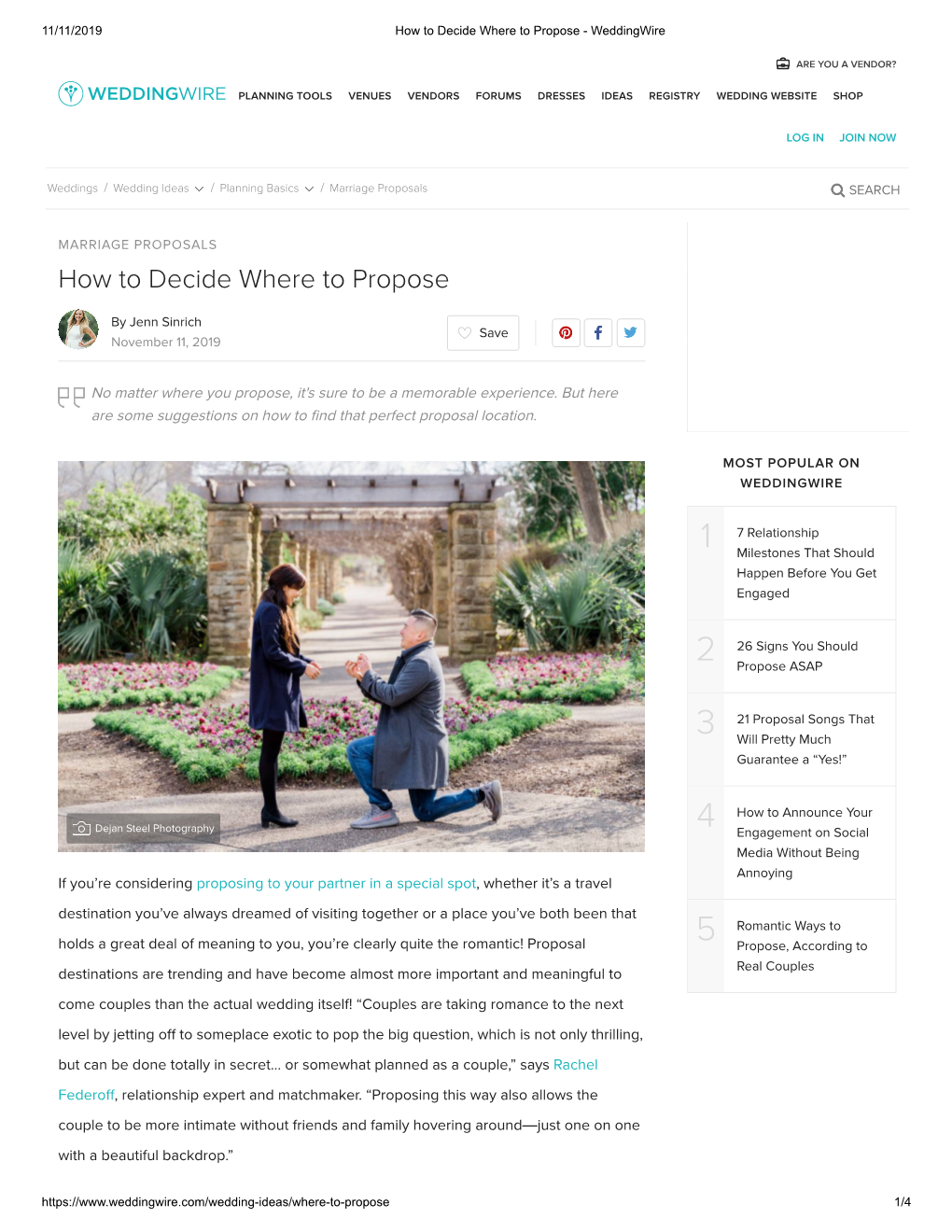How to Decide Where to Propose - Weddingwire