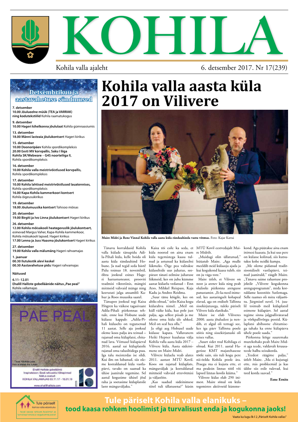 Kohila Valla Aasta Küla 2017 on Vilivere