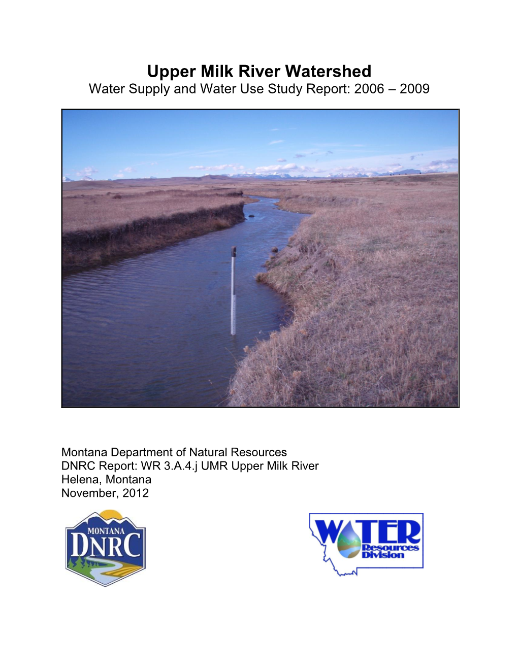 Upper Milk River Watershed Hydrology Report