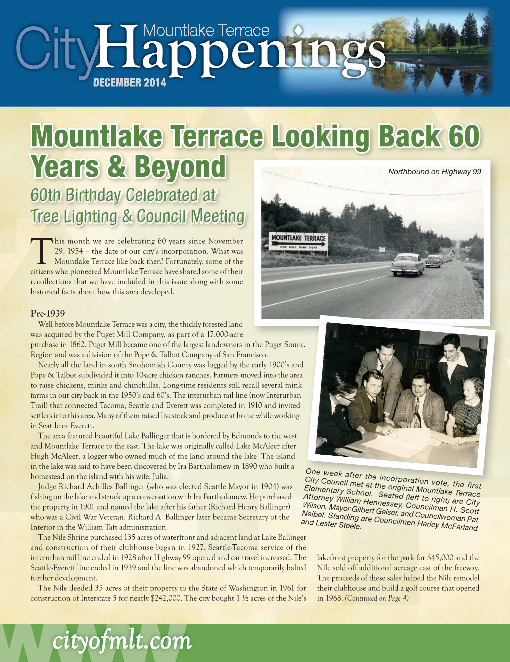 Mountlake Terrace Looking Back 60 Years & Beyond