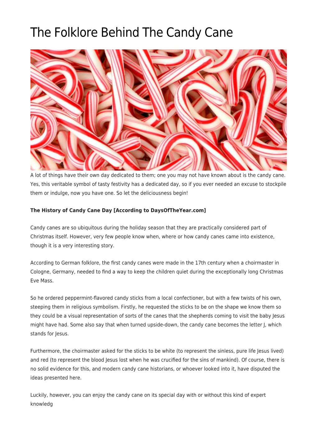 The Folklore Behind the Candy Cane
