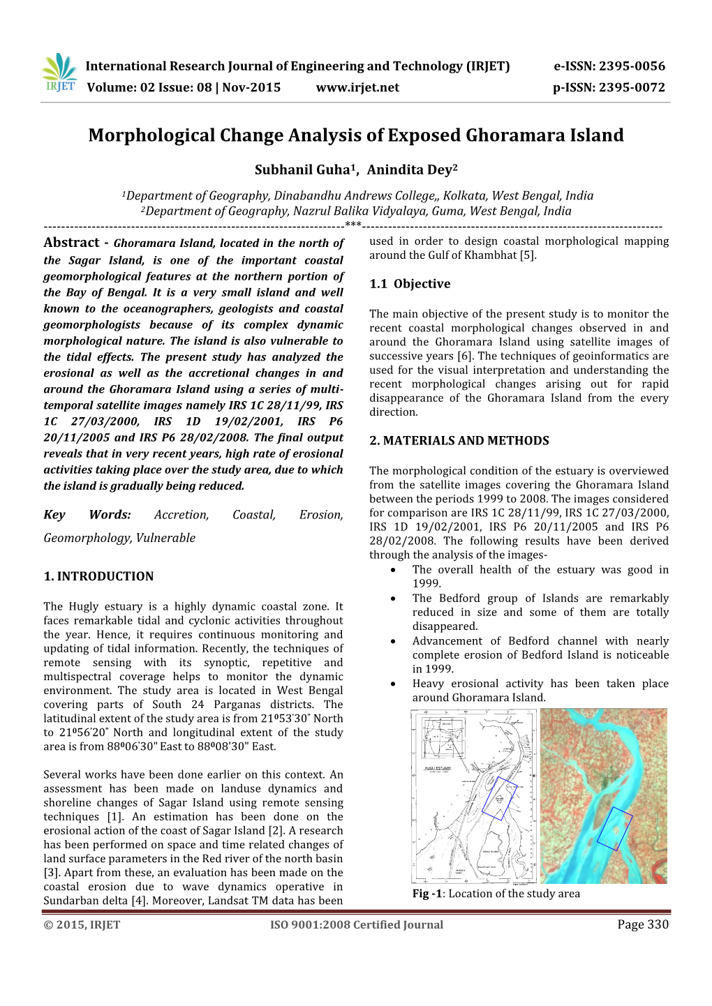 Morphological Change Analysis of Exposed Ghoramara Island