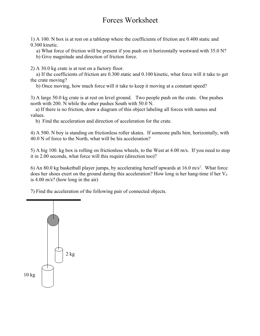 1) a 100. N Box Is at Rest on a Tabletop Where the Coefficients of Friction Are 0.400 Static