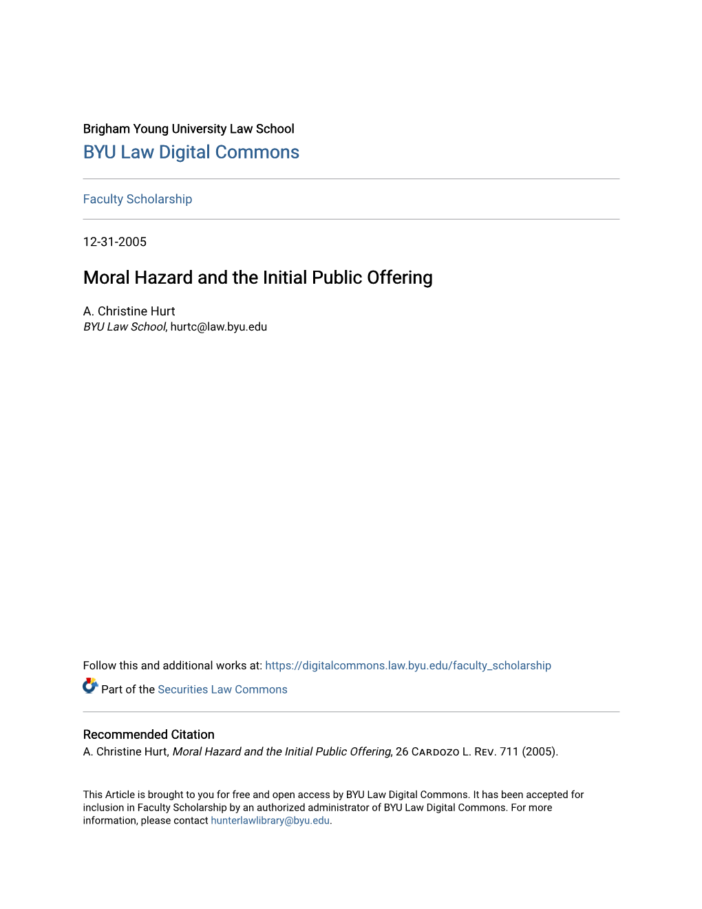 Moral Hazard and the Initial Public Offering