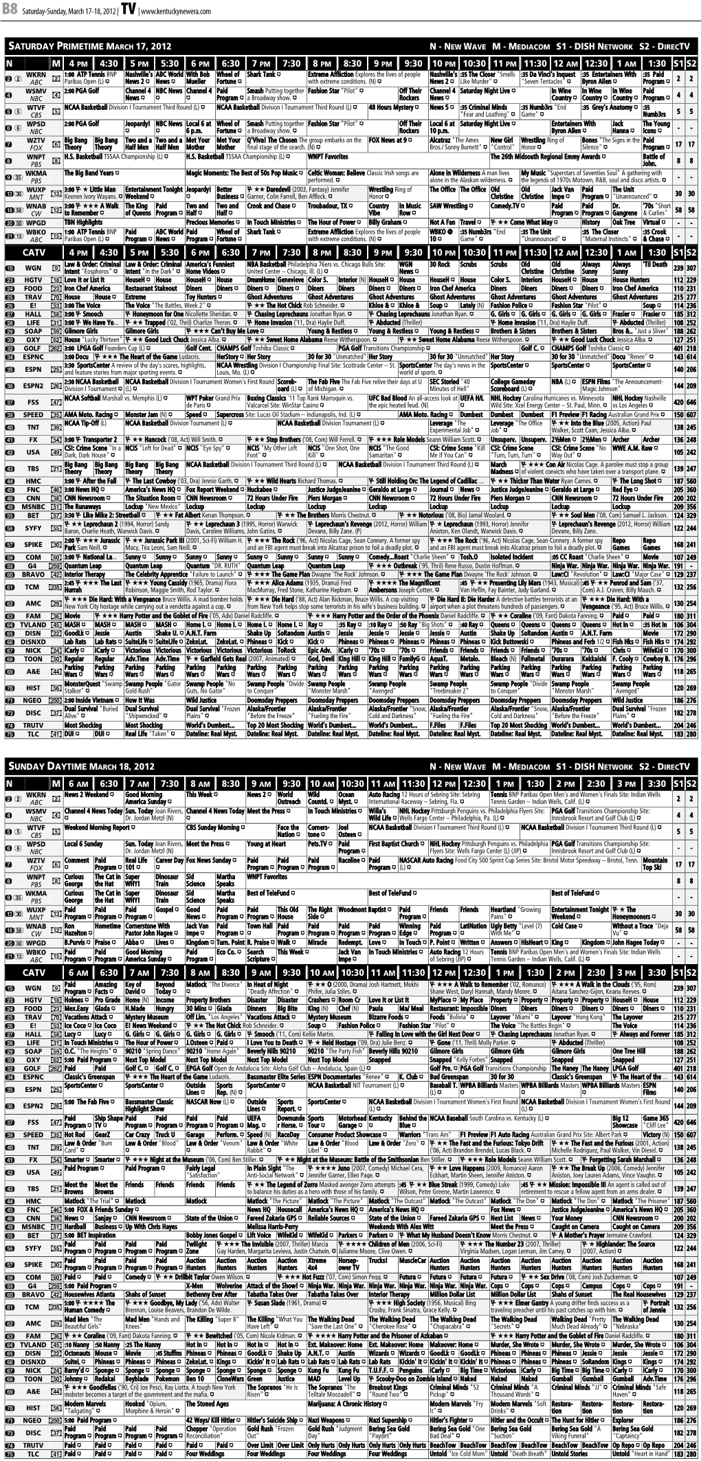 Nday, March 17-18, 2012 | TV |