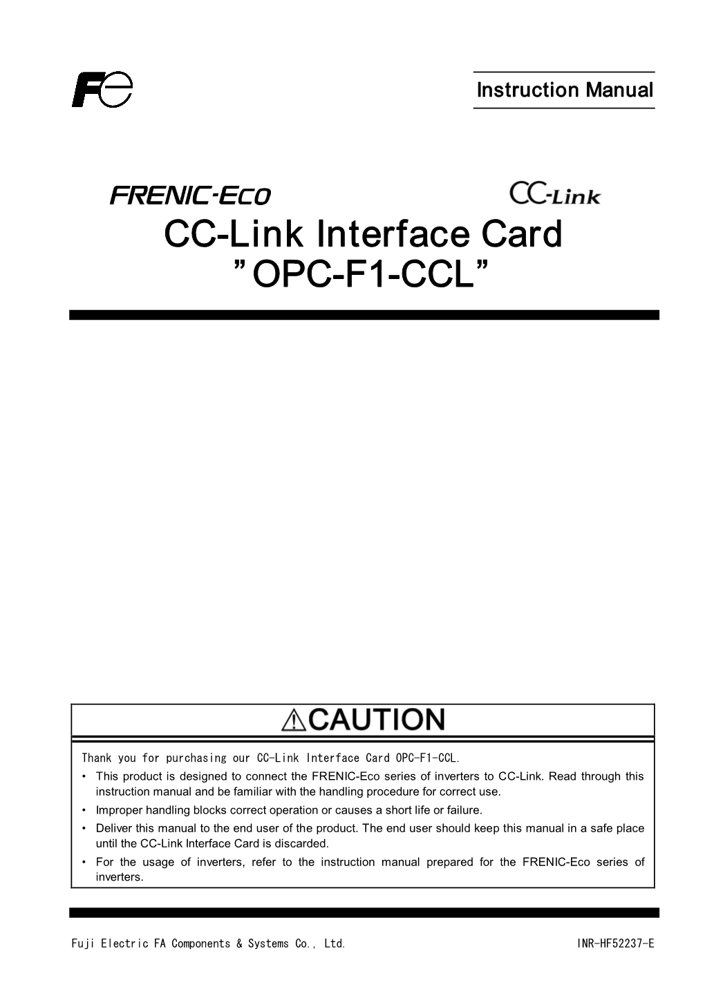 CC-Link Interface Card ”OPC-F1-CCL”