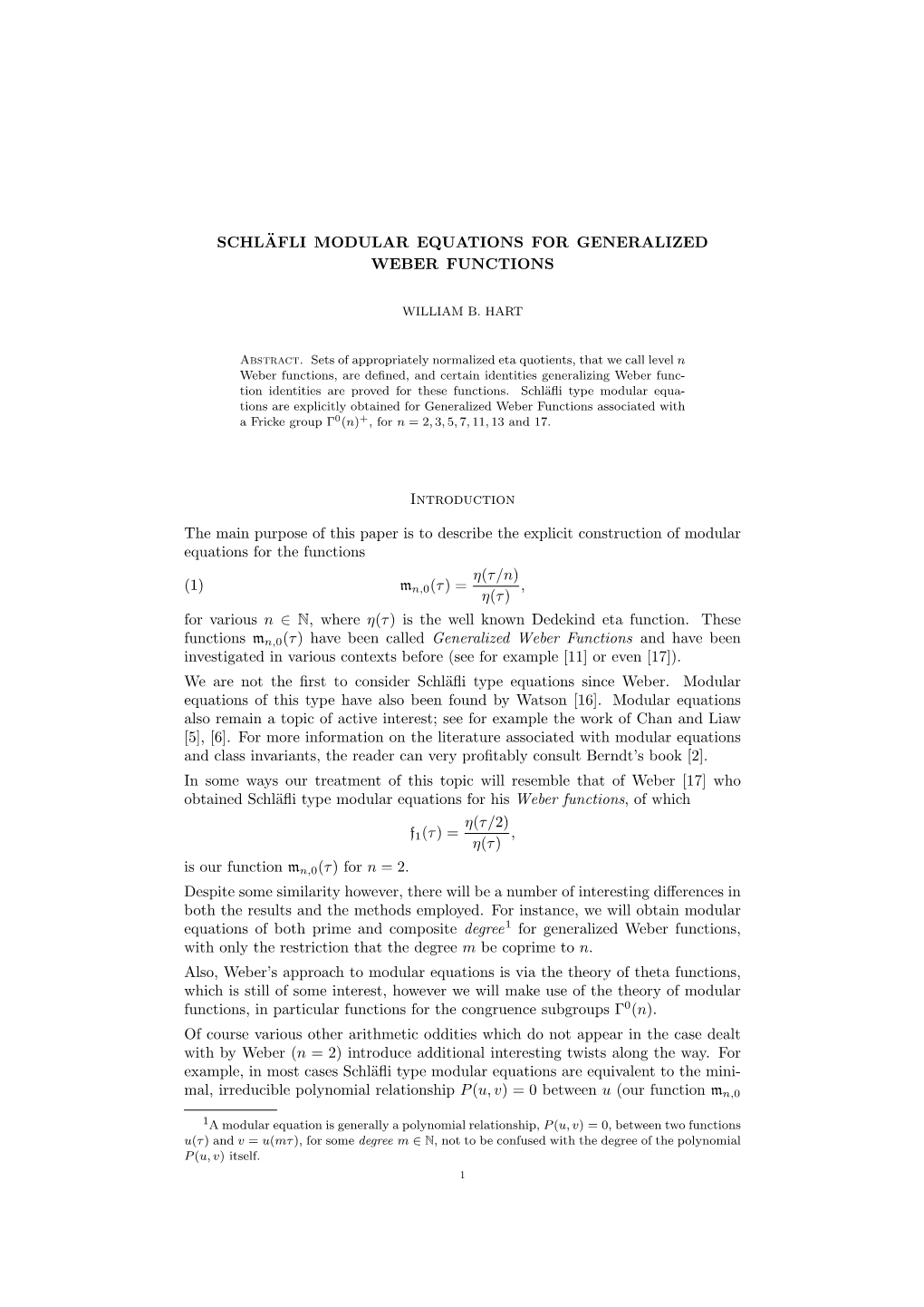 Schlaefli Modular Equations for Generalized Weber Functions