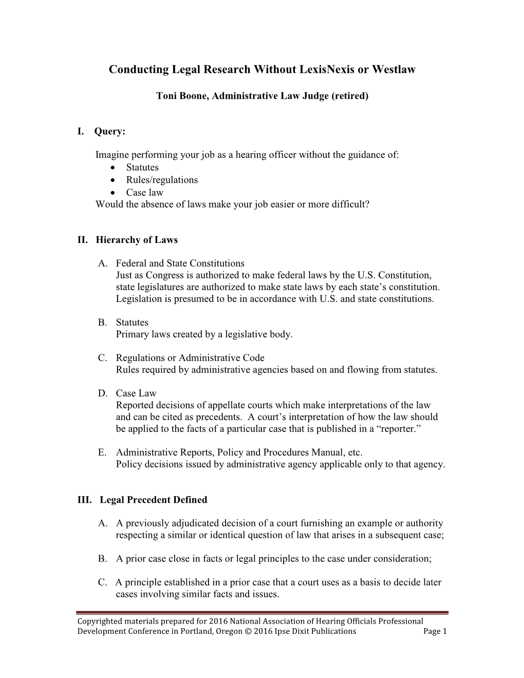 Legal Research: Understanding Precedent & Applying Case