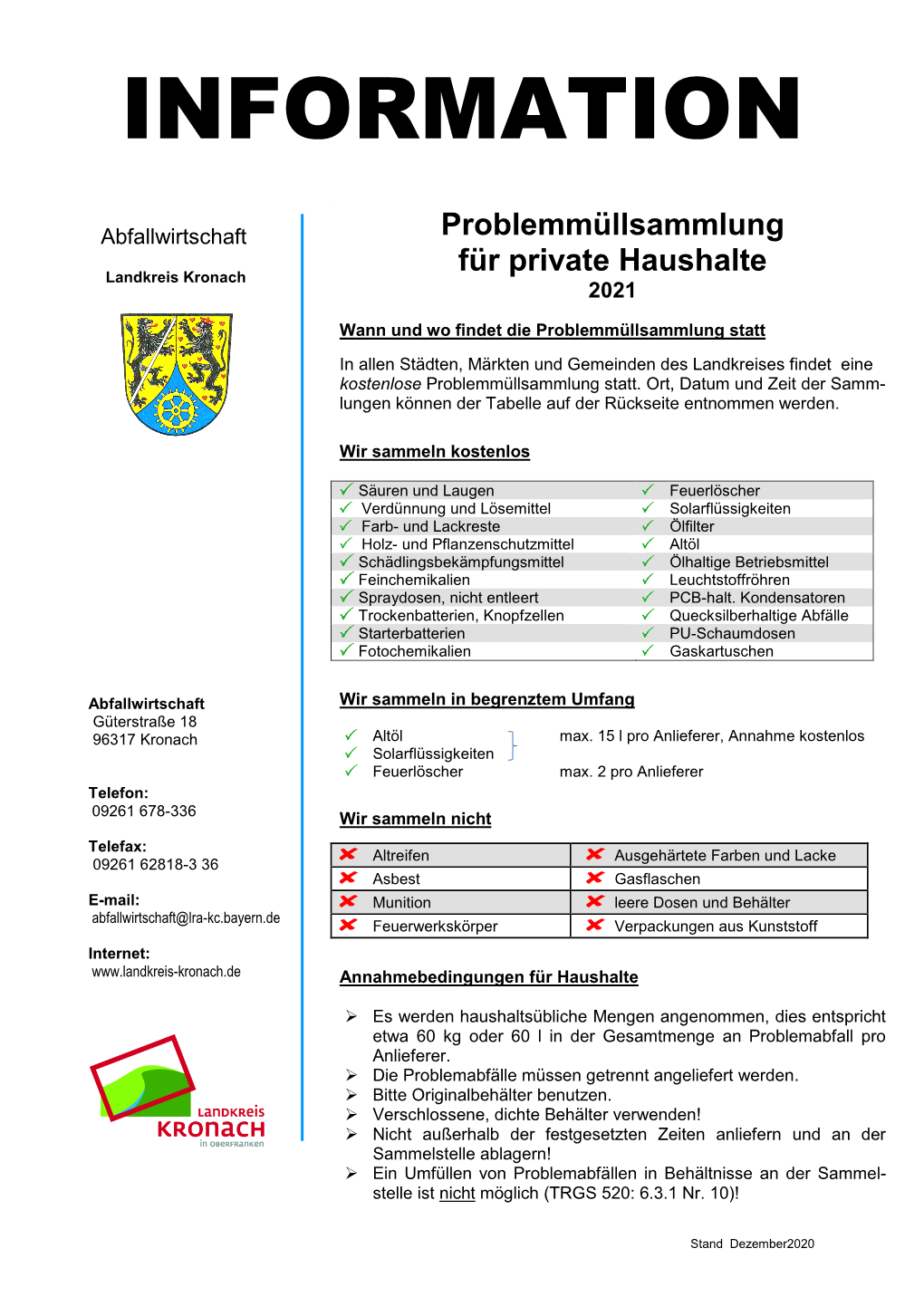 INFORMATION Problemmüll 2021