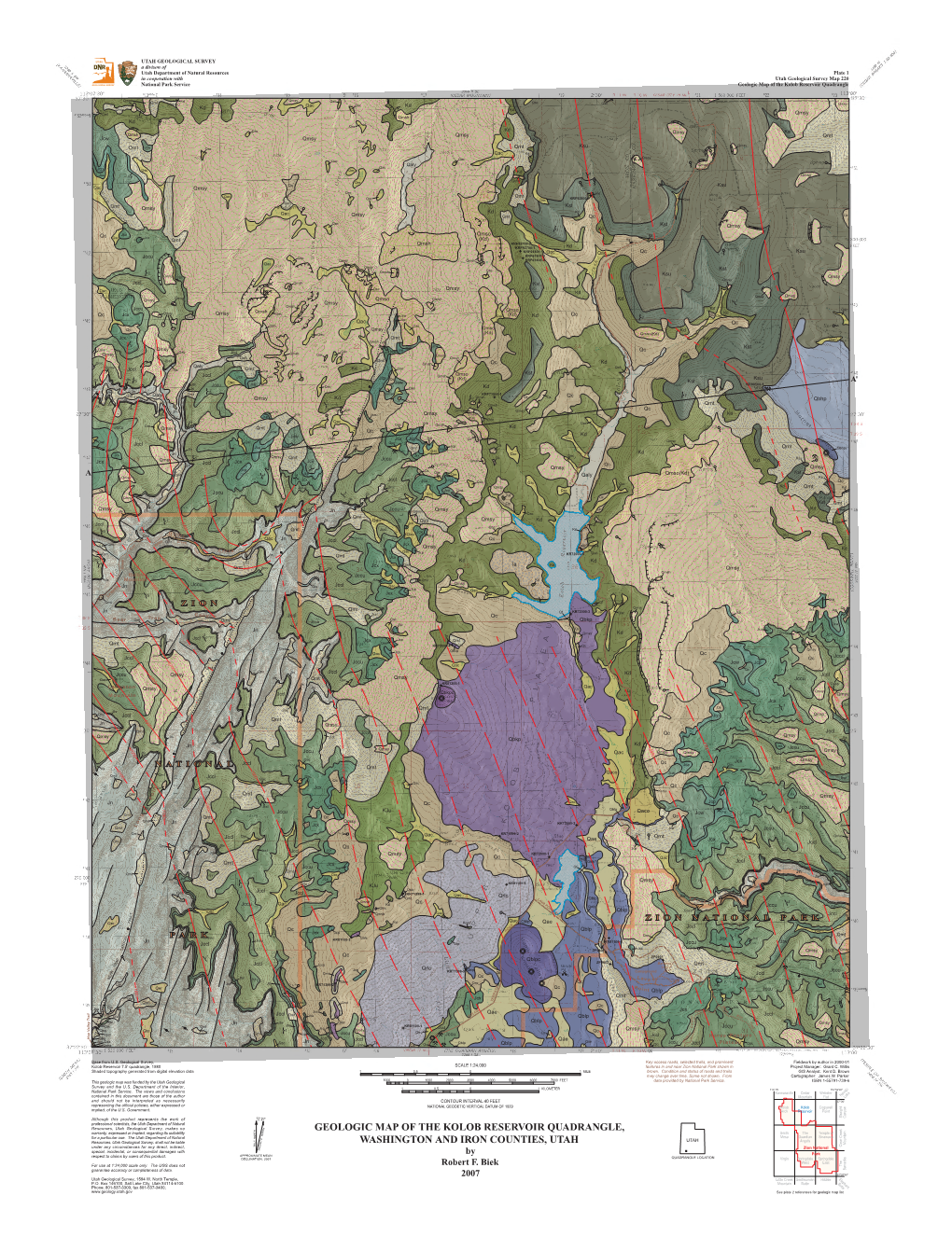 Geologic Map of the Kolob Reservoir Quadrangle