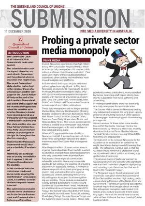 Probing a Private Sector Media Monopoly