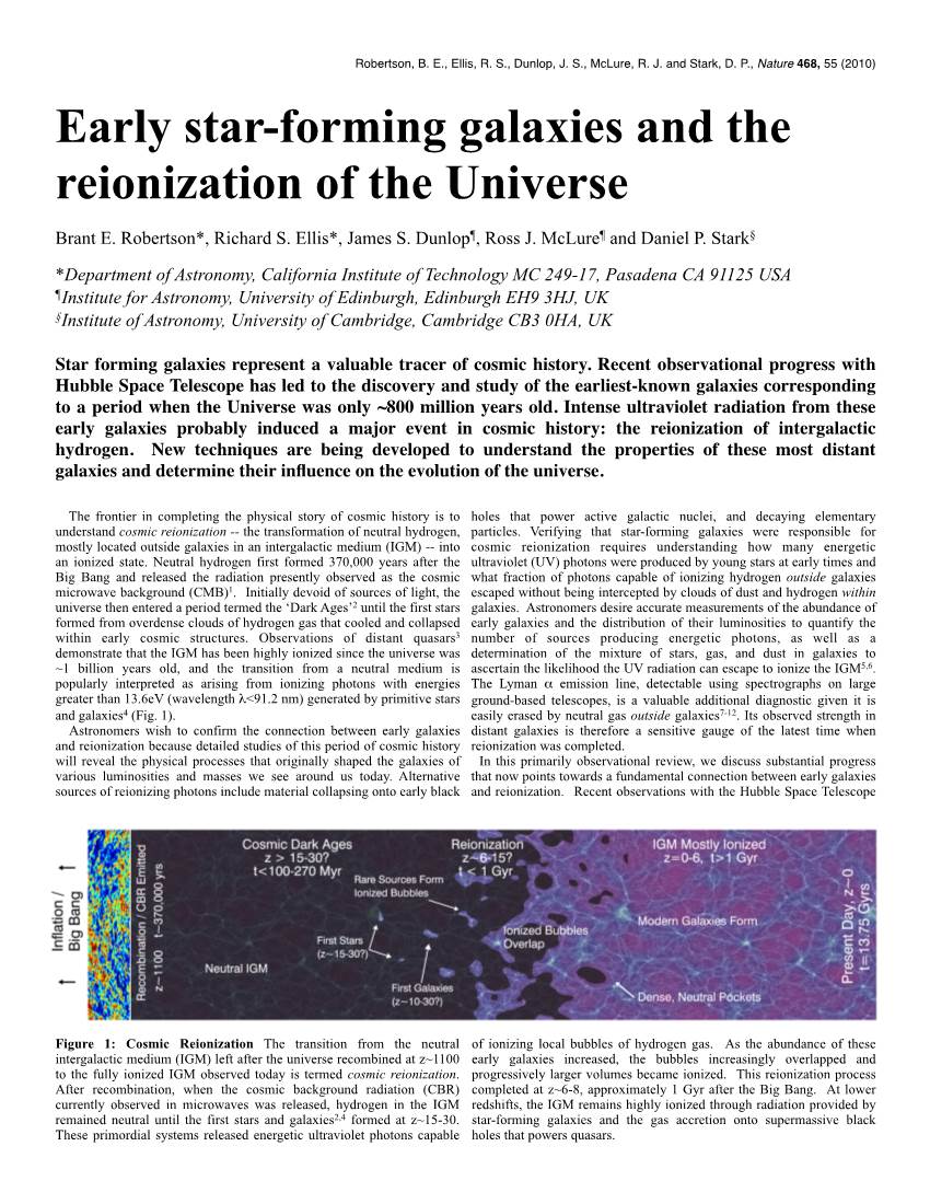 Early Star-Forming Galaxies and the Reionization of the Universe