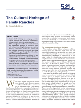 The Cultural Heritage of Family Ranches by Kimberly D