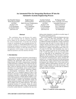 An Automated Flow for Integrating Hardware IP Into the Automotive Systems Engineering Process