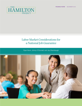 Labor Market Considerations for a National Job Guarantee