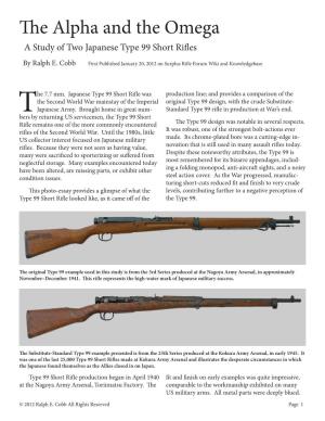 The Alpha and the Omega—A Study of Two Japanese Type 99 Short Rifles