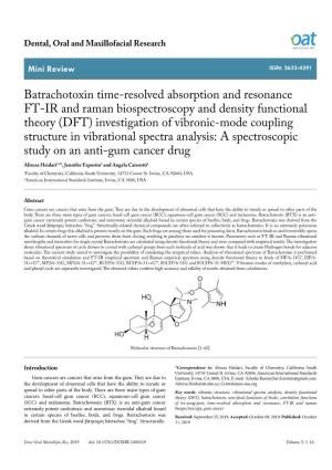 Batrachotoxin Time-Resolved Absorption And