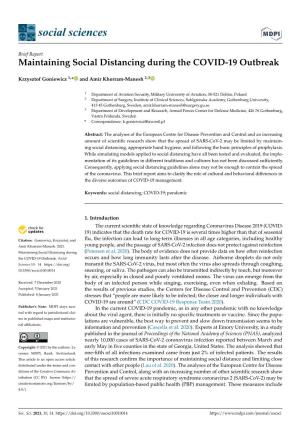 Maintaining Social Distancing During the COVID-19 Outbreak