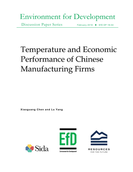 Temperature and Economic Performance of Chinese Manufacturing Firms