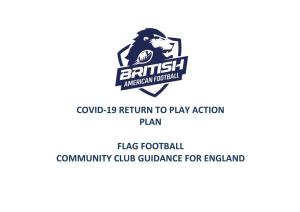 Covid-19 Return to Play Action Plan Flag Football Community Club Guidance for England