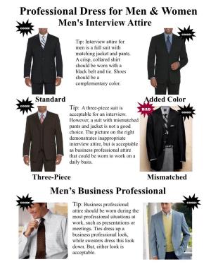 Professional Dress for Men & Women