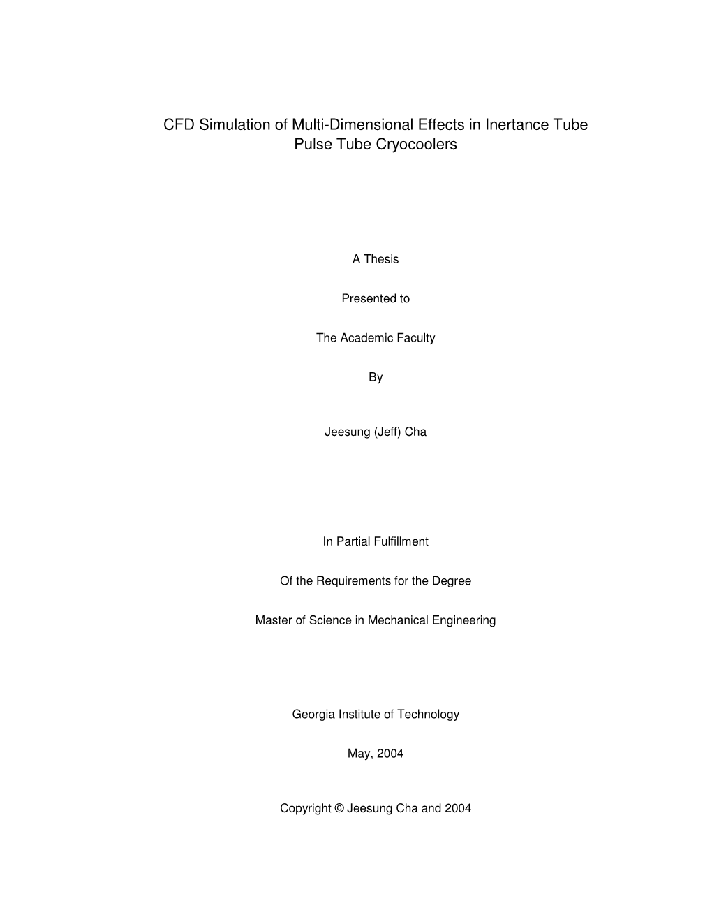 CFD Simulation of Multi-Dimensional Effects in Inertance Tube Pulse Tube Cryocoolers