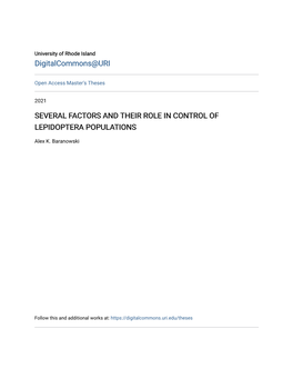 Several Factors and Their Role in Control of Lepidoptera Populations