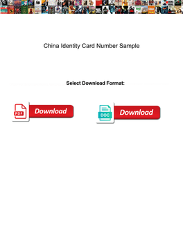 China Identity Card Number Sample