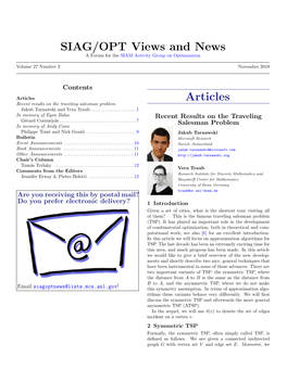 SIAG/OPT Views and News 27(2)