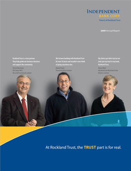 At Rockland Trust, the TRUST Part Is for Real. Financial Highlights